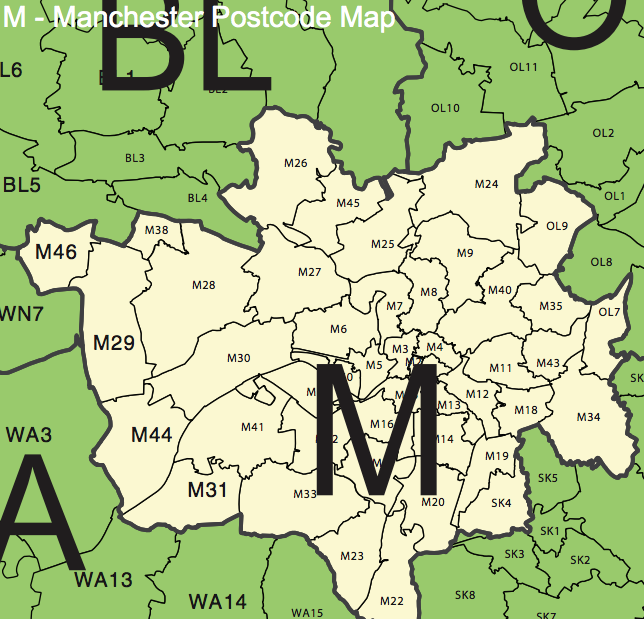 Manchester telephone engineer covers all Manchester postcodes as shown in this map
